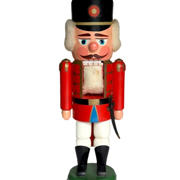 VTG ERZGEBIRGE King Nutcracker East Germany Hand Painted Wood 13.5" Christmas - Picture 10 of 10
